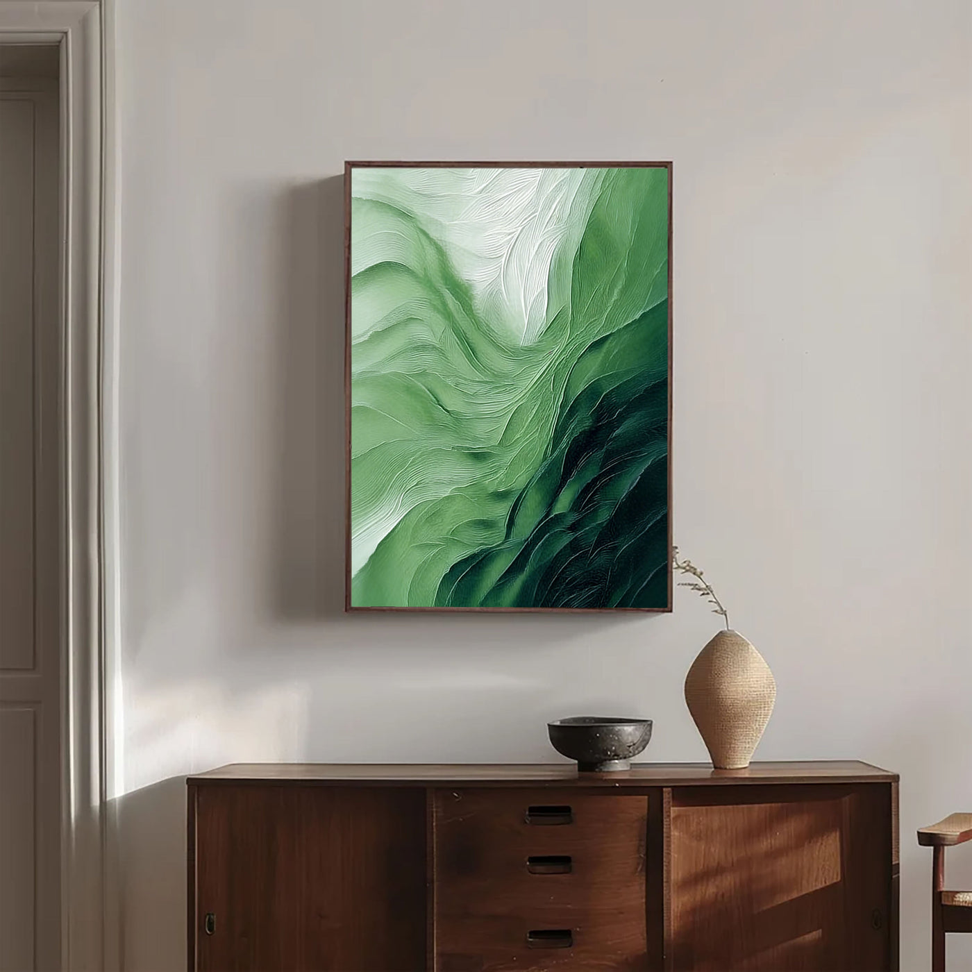 Textured Verdant Undulations | Emerald Swirls