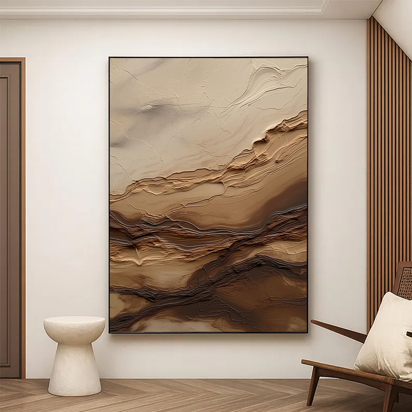 Texturierte Geländeschichten | Beige Braun