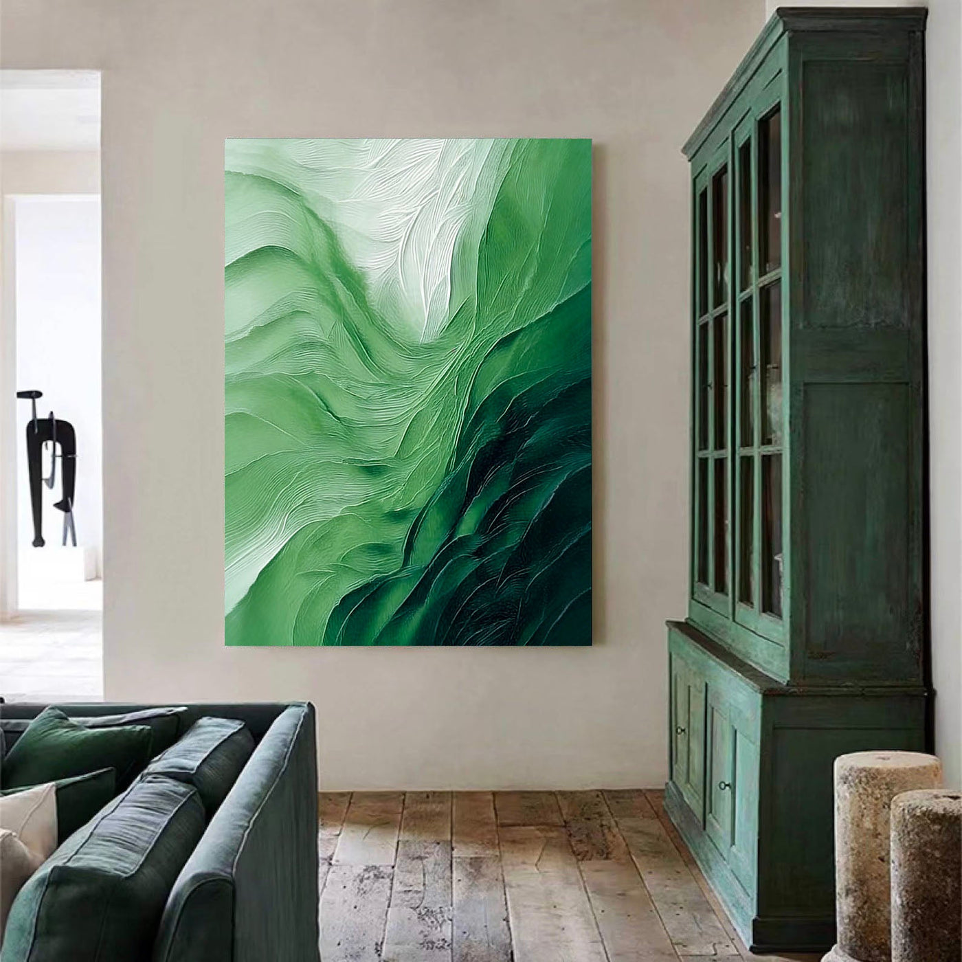 Textured Verdant Undulations | Emerald Swirls