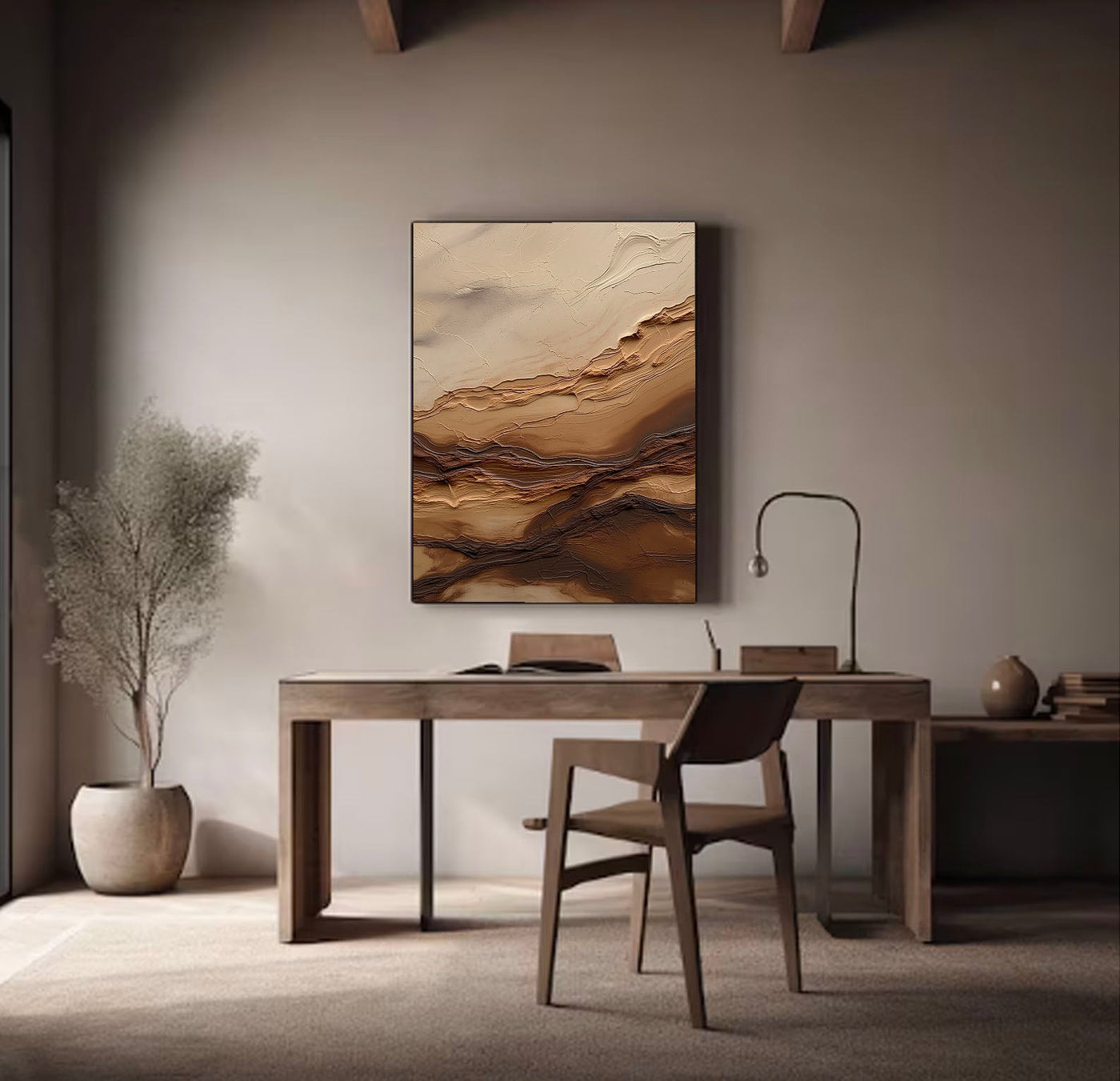 Texturierte Geländeschichten | Beige Braun