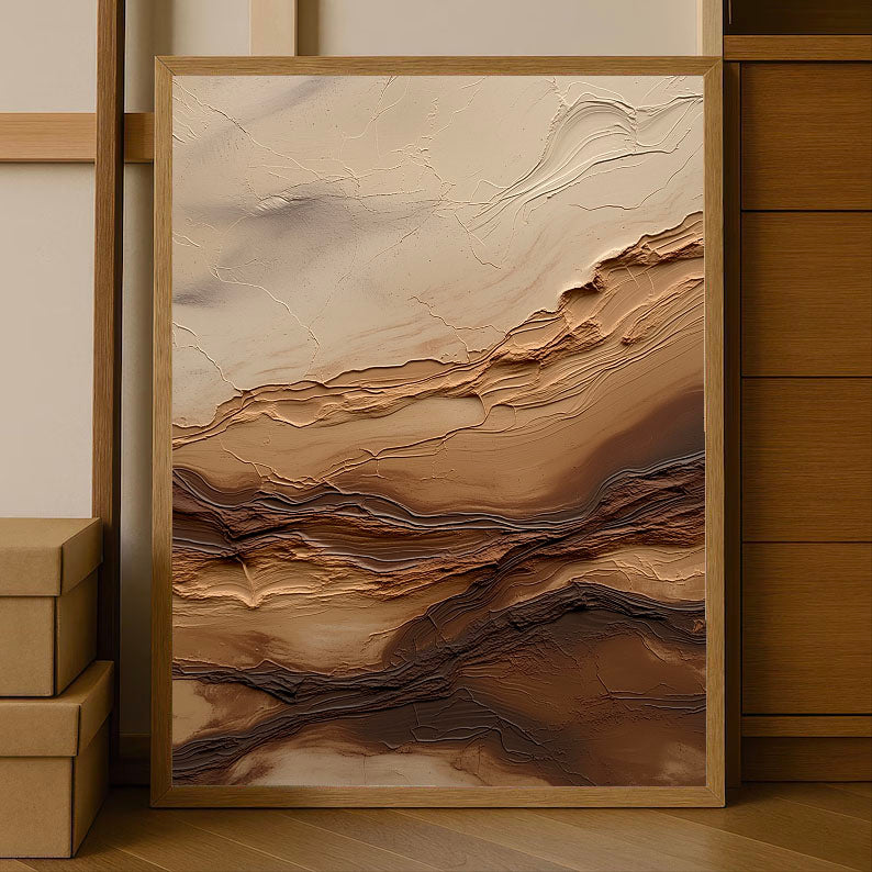 Texturierte Geländeschichten | Beige Braun