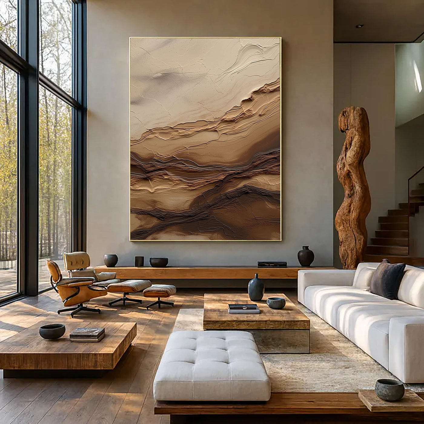 Texturierte Geländeschichten | Beige Braun