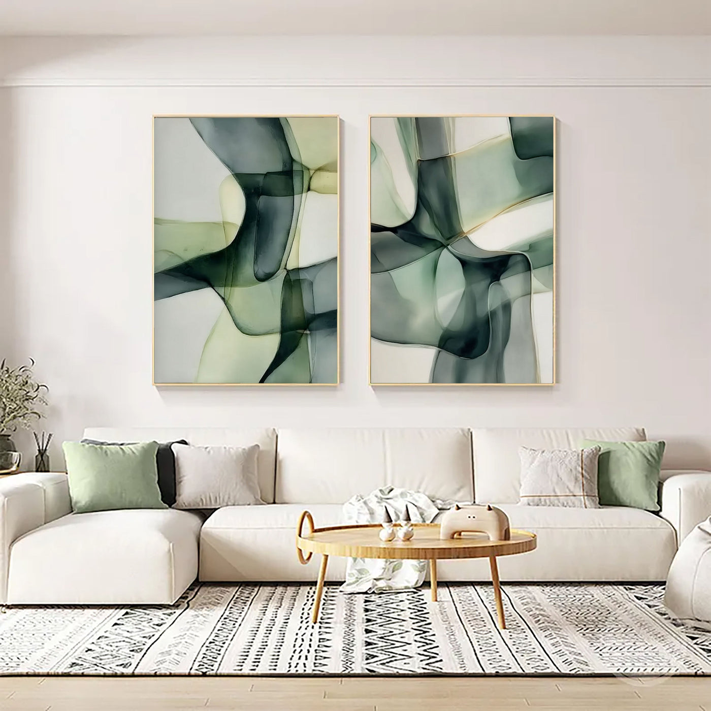Translucent Organic Forms | Sage Green