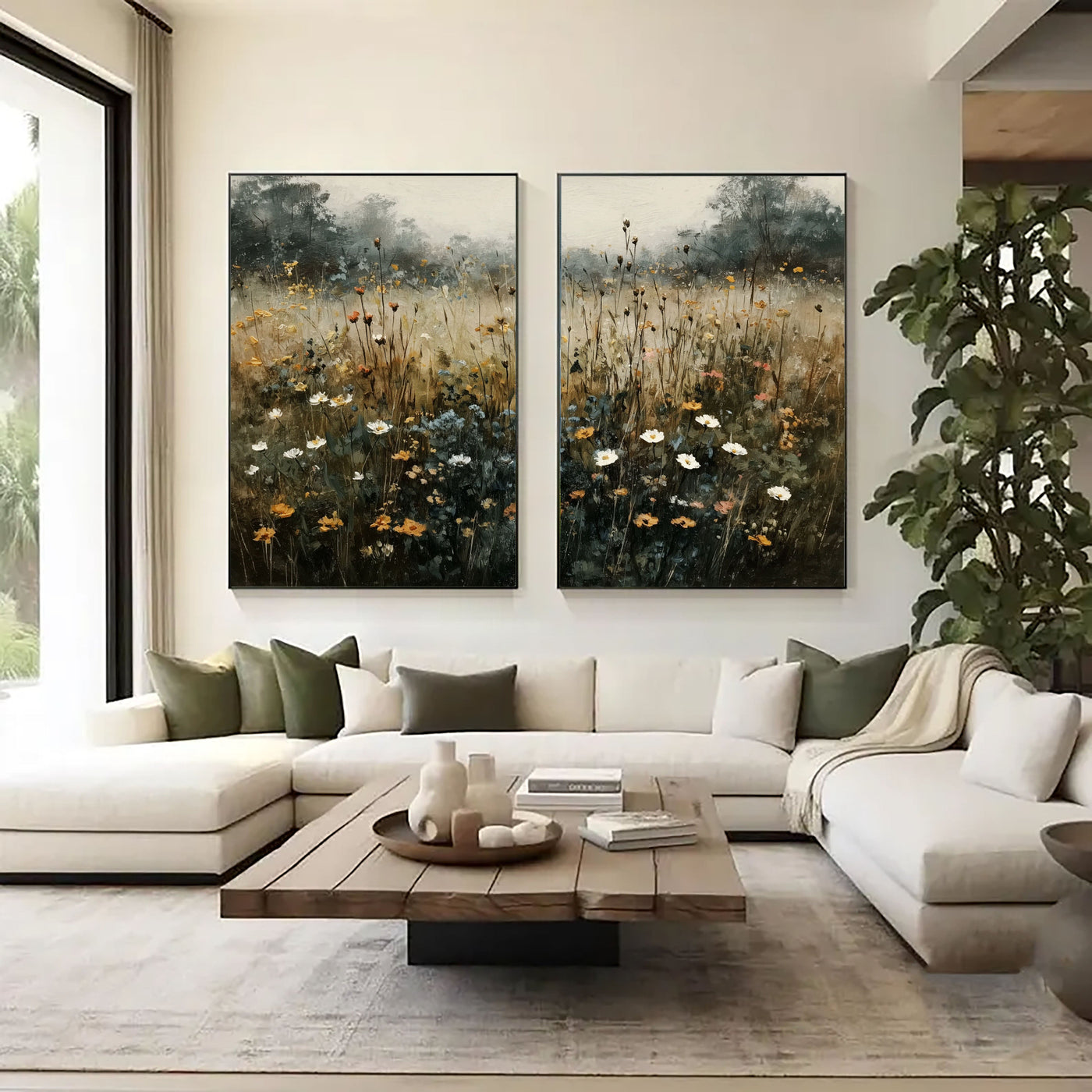 Strukturierte Wildblumenwiese | Erdtöne