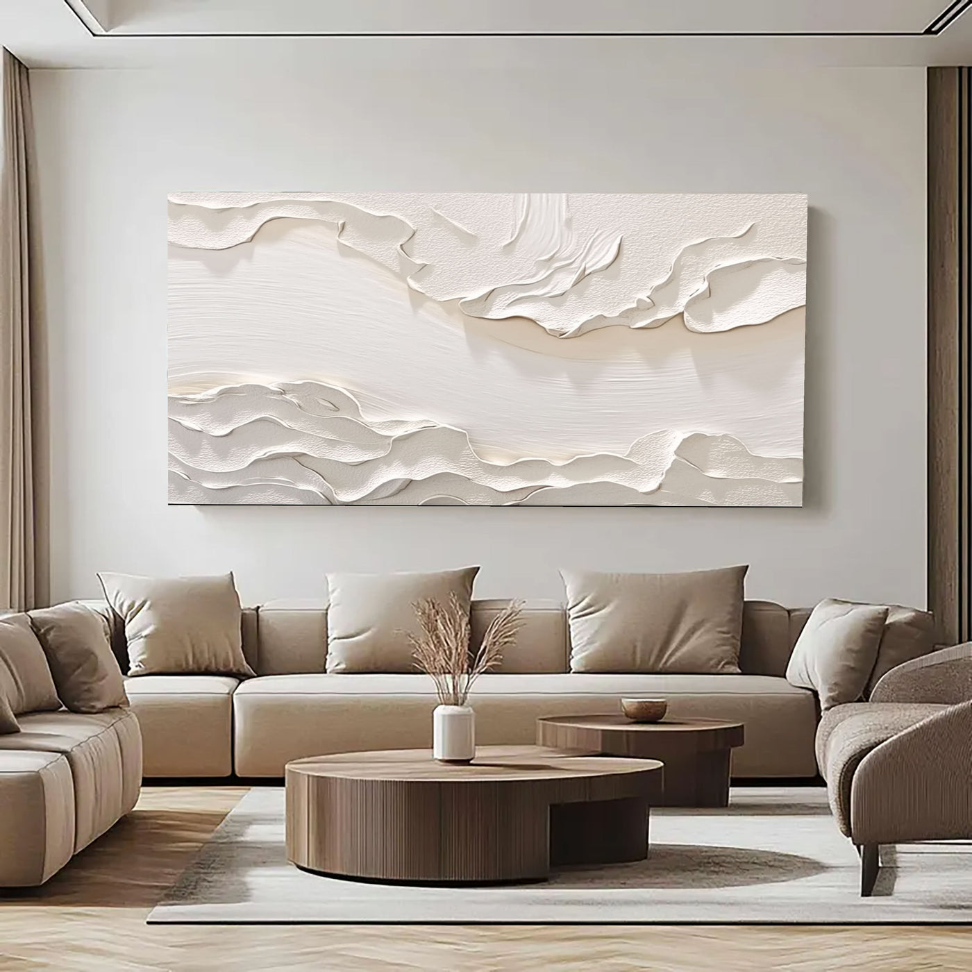 Textured Wavy Layers | Cream White