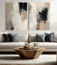 Strukturierte abstrakte Pinselstriche | Neutrales Beige