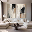 Strukturierte abstrakte Pinselstriche | Neutrales Beige