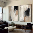 Strukturierte abstrakte Pinselstriche | Neutrales Beige