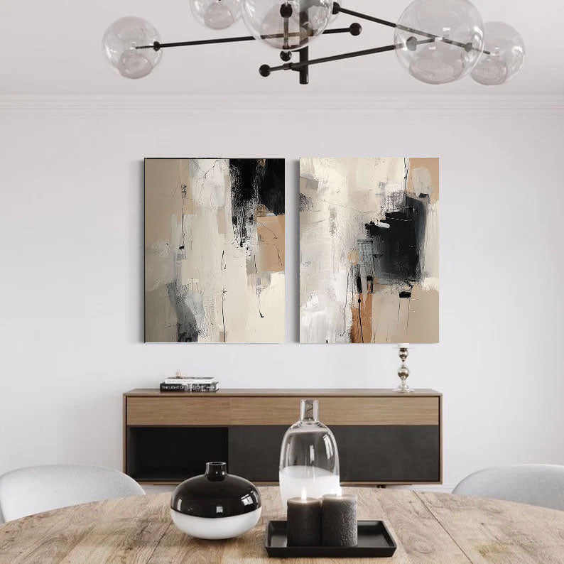 Strukturierte abstrakte Pinselstriche | Neutrales Beige