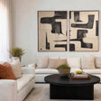 Textured Geometric Abstraction | Black Cream