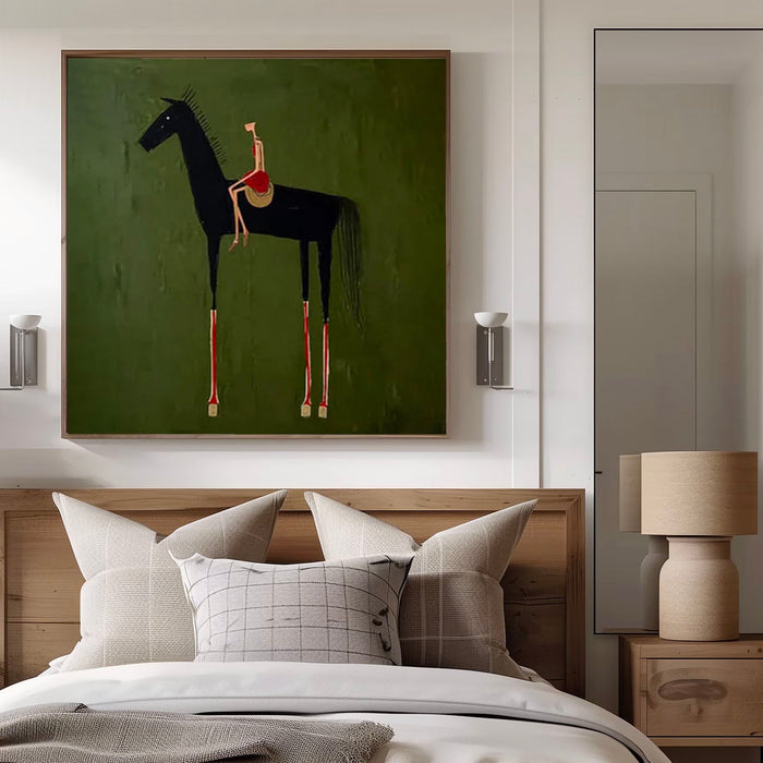 Minimalist Equestrian Grace | Forest Green
