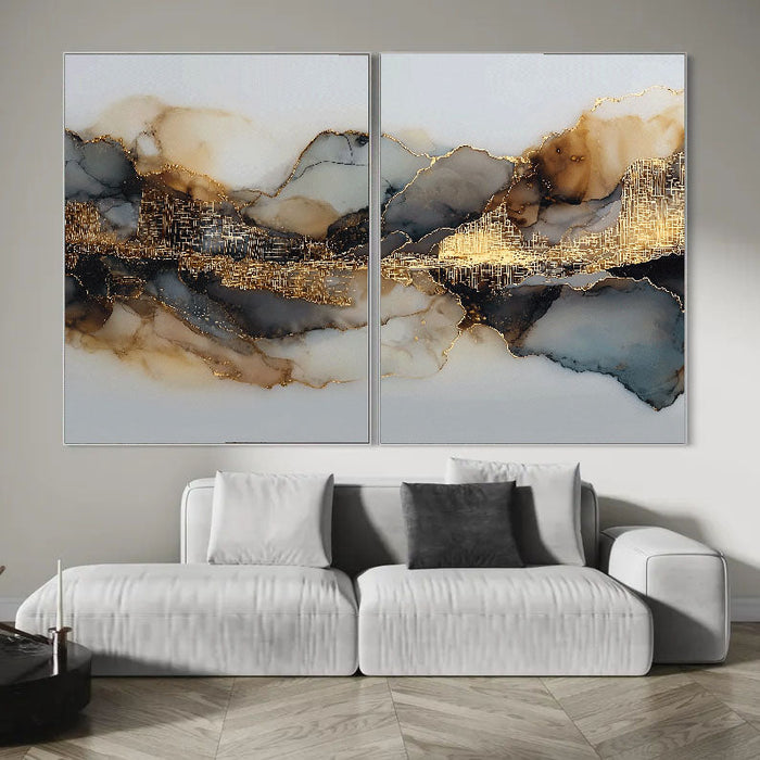 Textured Agate Veins | Gold Leaf