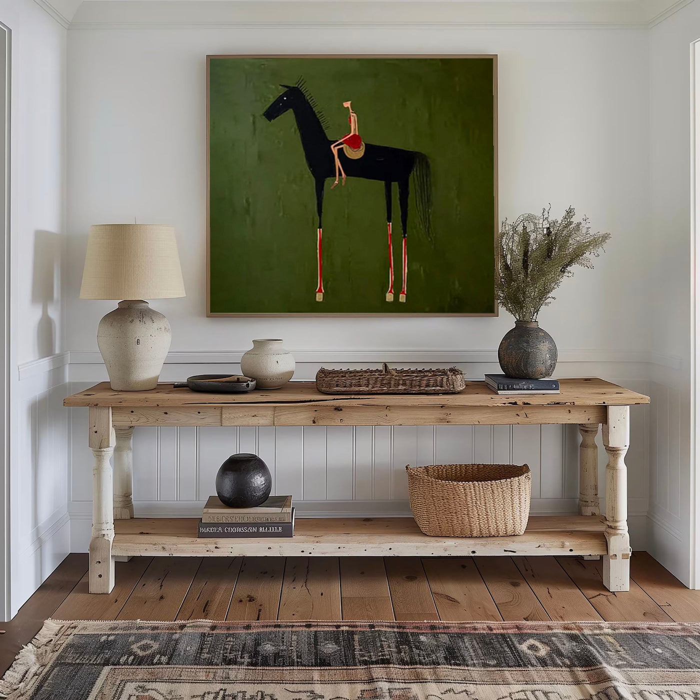 Minimalist Equestrian Grace | Forest Green