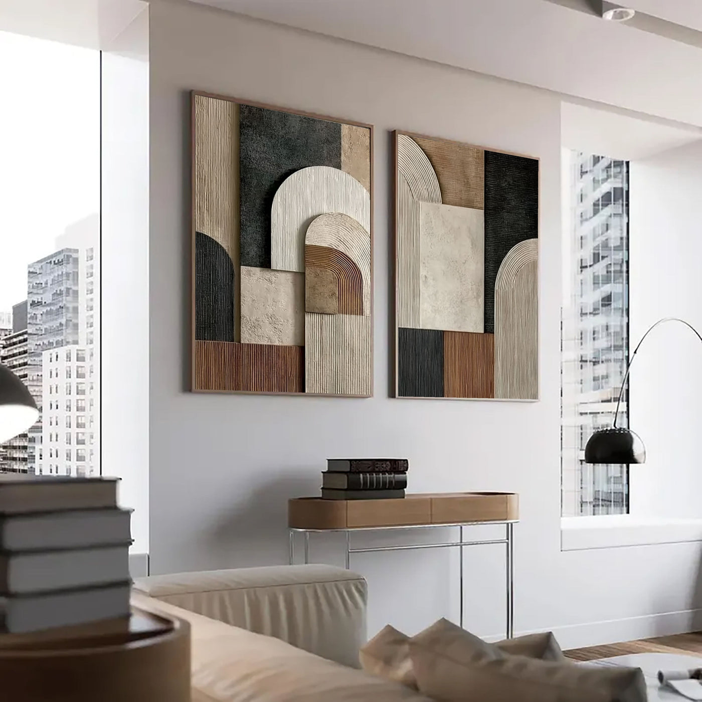 Textured Geometric Arches | Neutral Earth