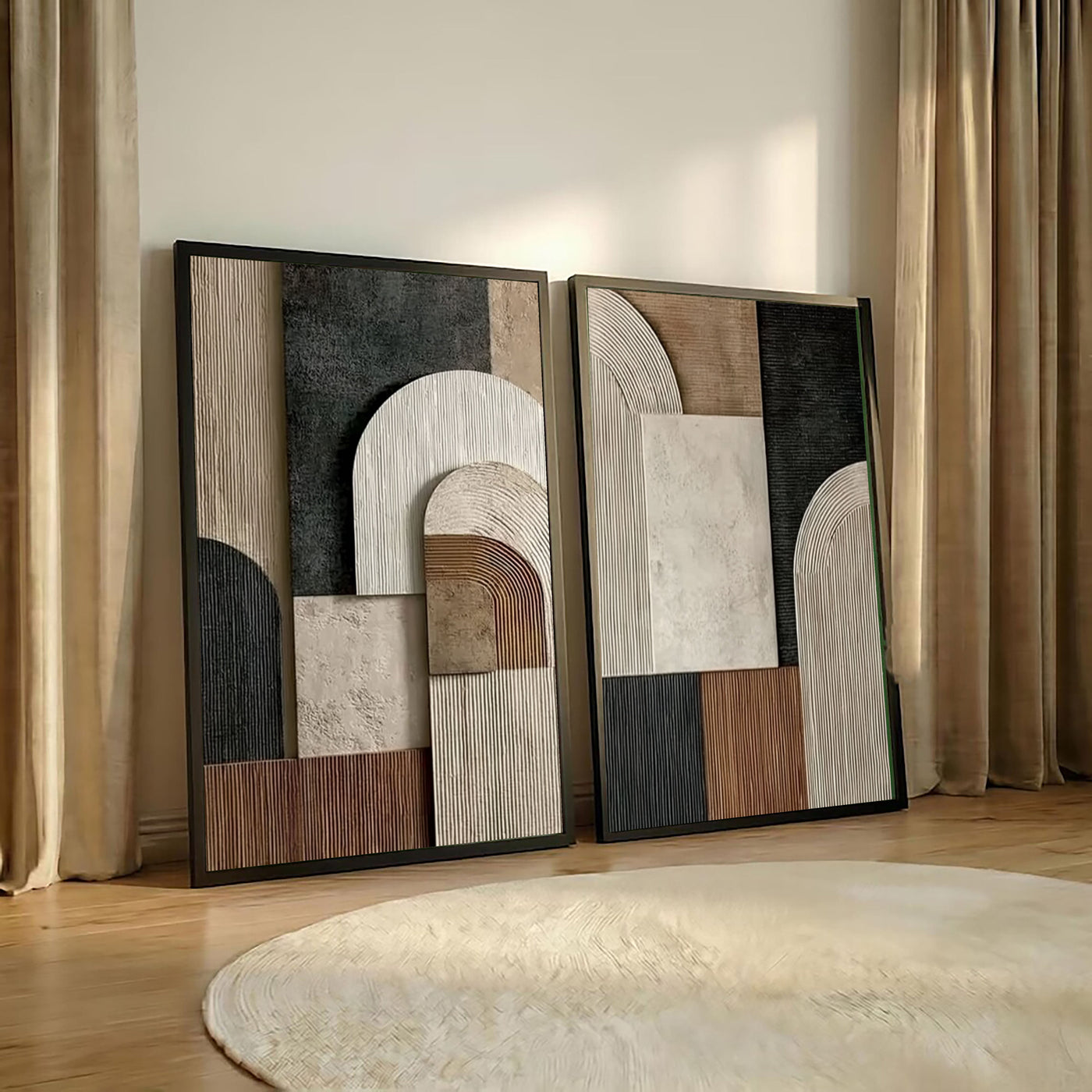 Textured Geometric Arches | Neutral Earth