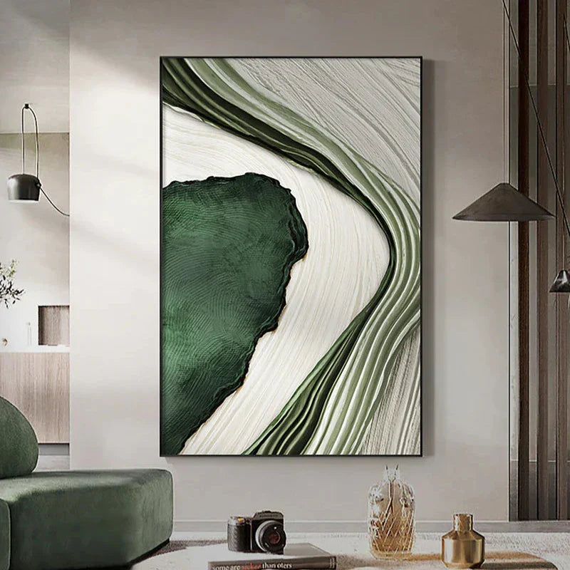 Green Minimalist Textured Wall Art #MT020