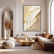 Aureate Impasto Swirl | Ivory Gleam