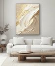Aureate Impasto Swirl | Ivory Gleam
