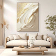Aureate Impasto Swirl | Ivory Gleam