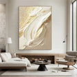 Aureate Impasto Swirl | Ivory Gleam