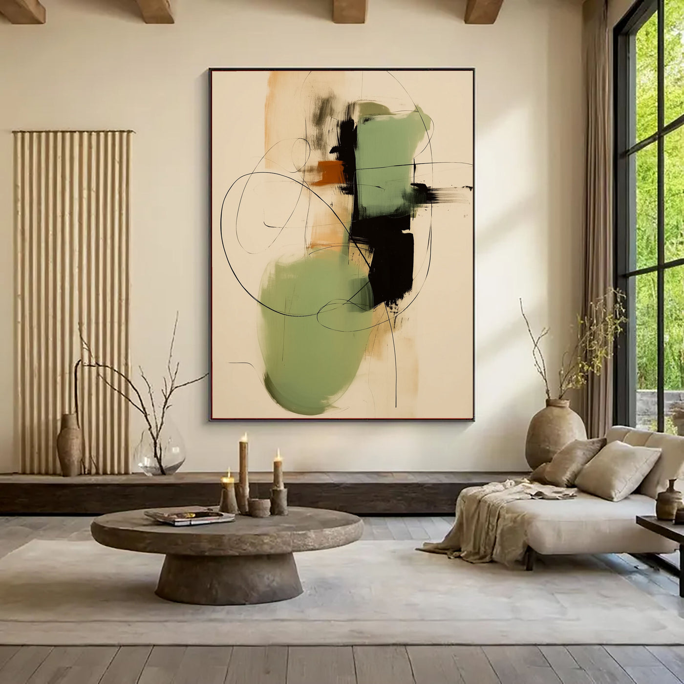 Textured Fluid Shapes | Green Black