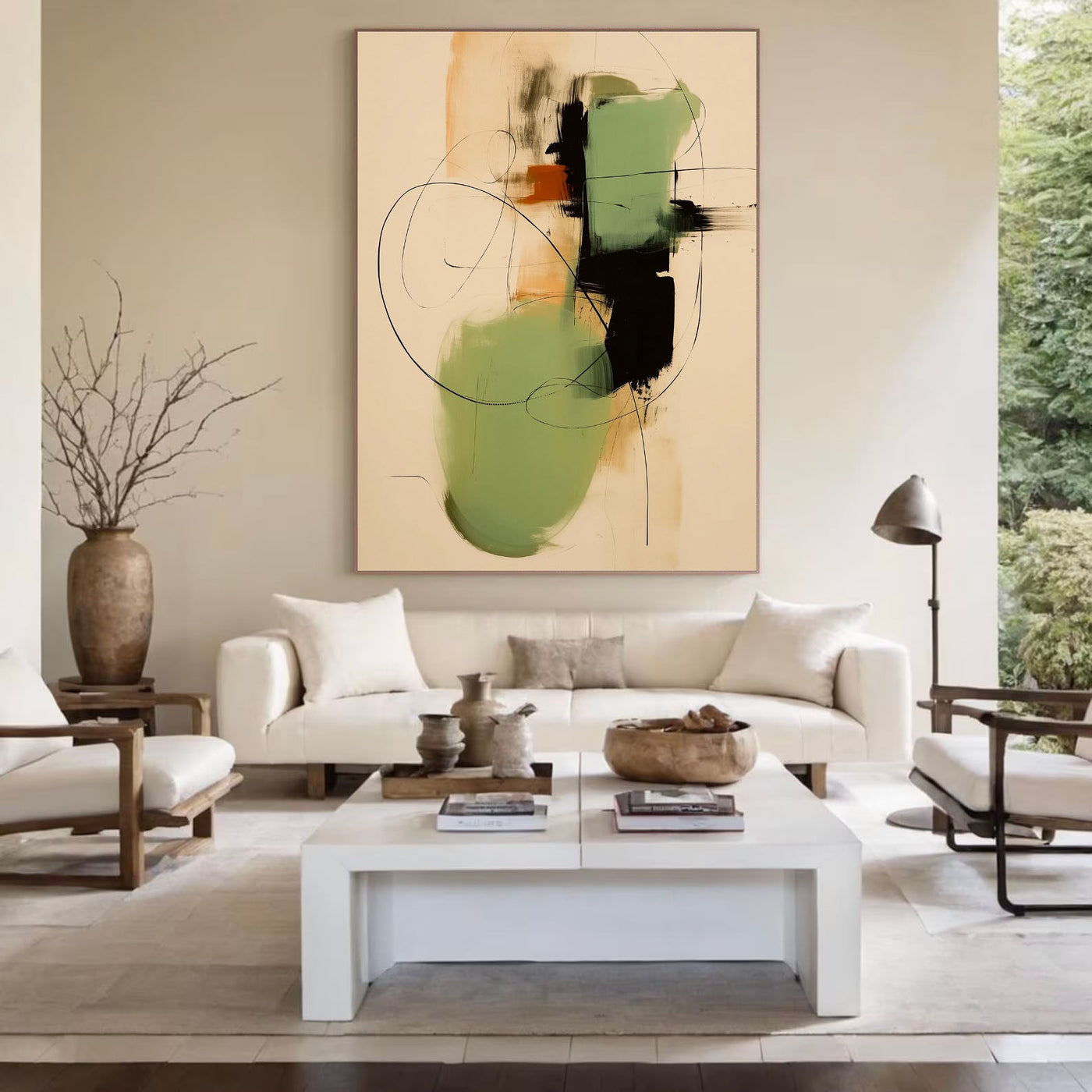 Textured Fluid Shapes | Green Black