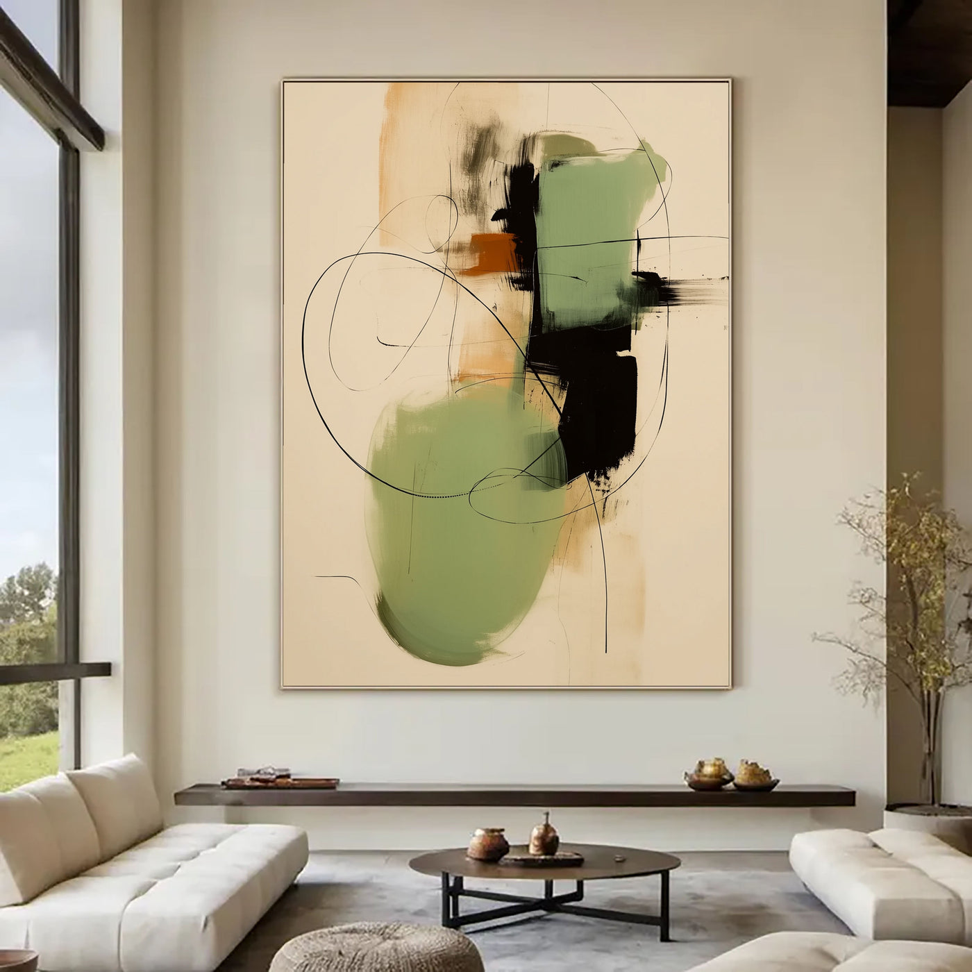 Textured Fluid Shapes | Green Black
