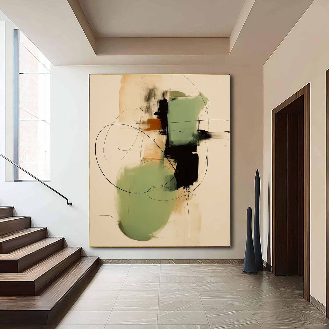 Textured Fluid Shapes | Green Black