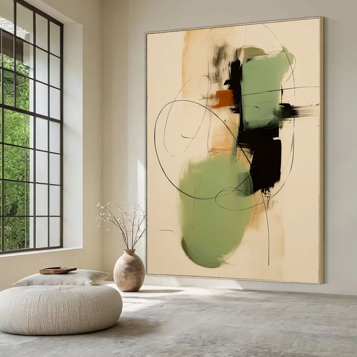 Textured Fluid Shapes | Green Black