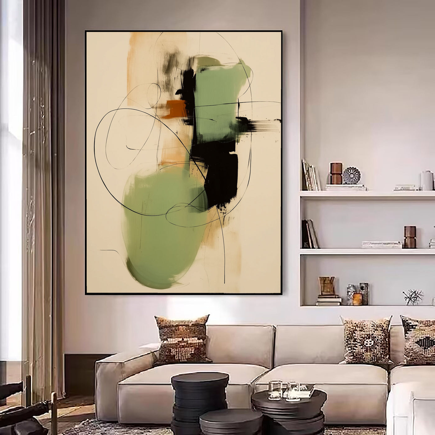 Textured Fluid Shapes | Green Black