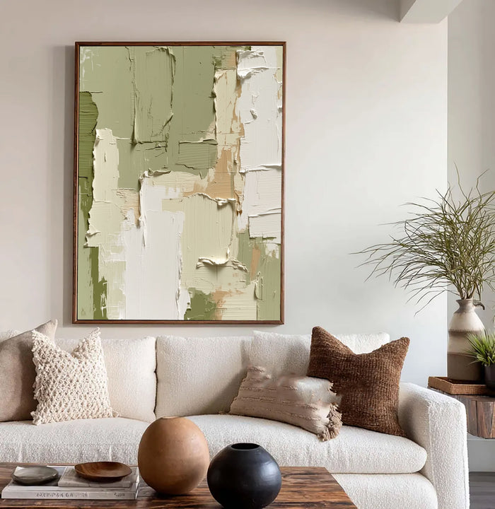 Textured Patchwork Layers | Sage Beige