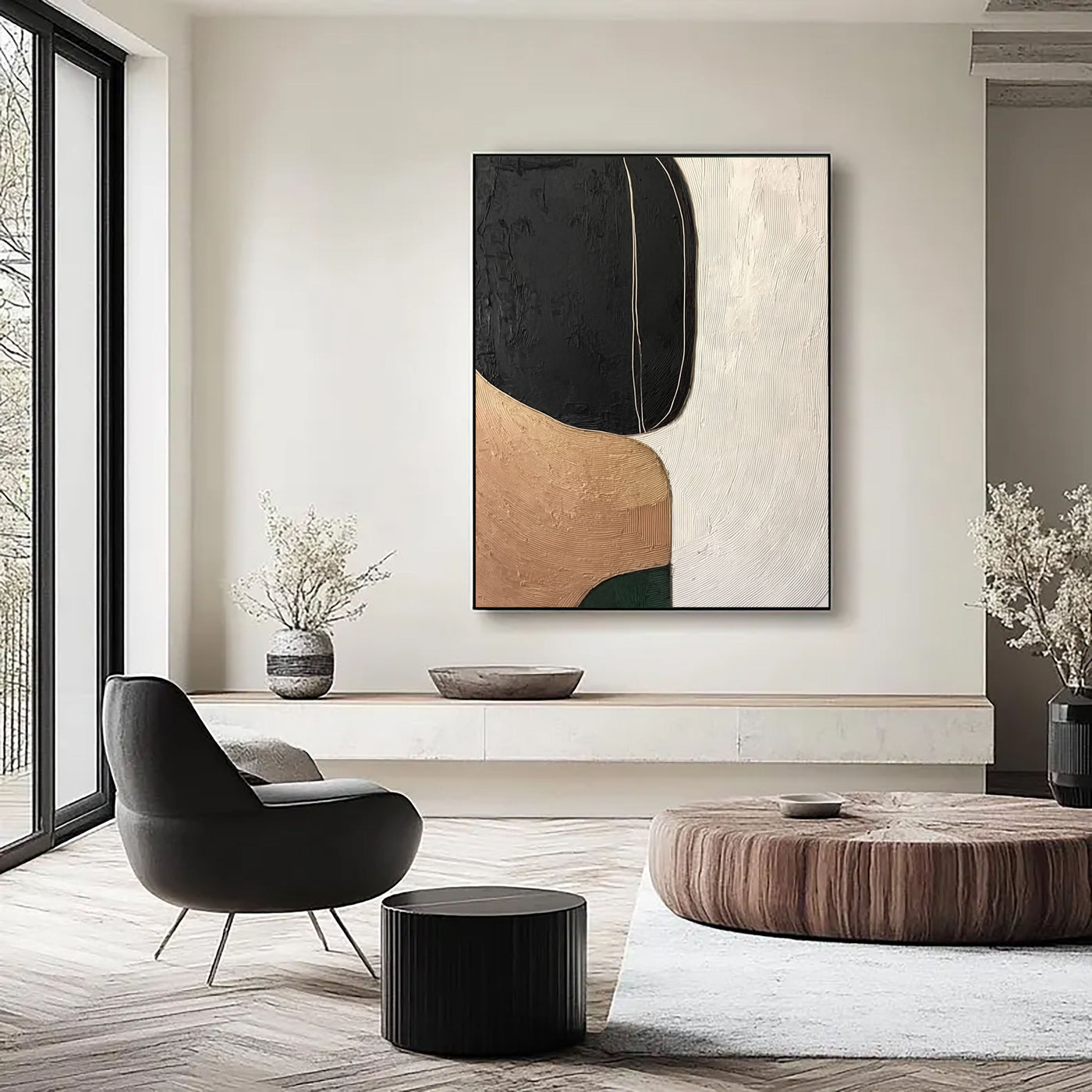 Textured Minimalist Serenity | Noir Ocre