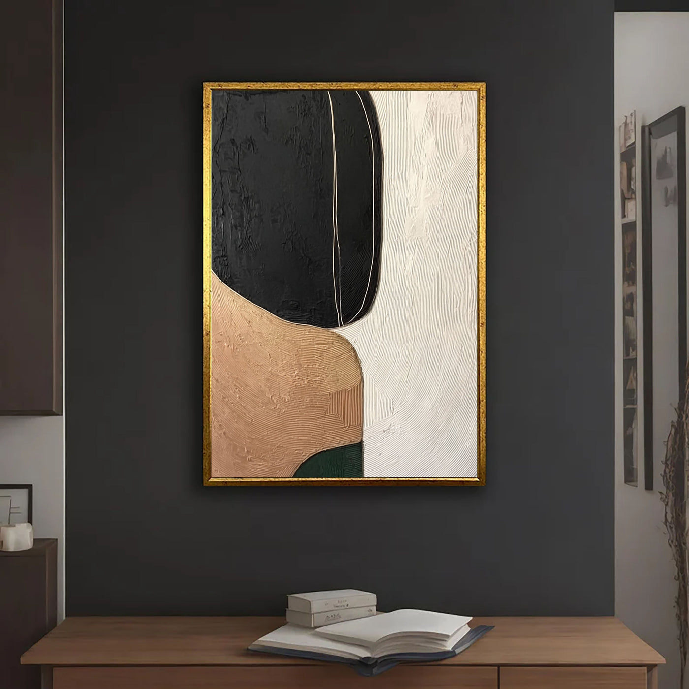Textured Minimalist Serenity | Noir Ocre