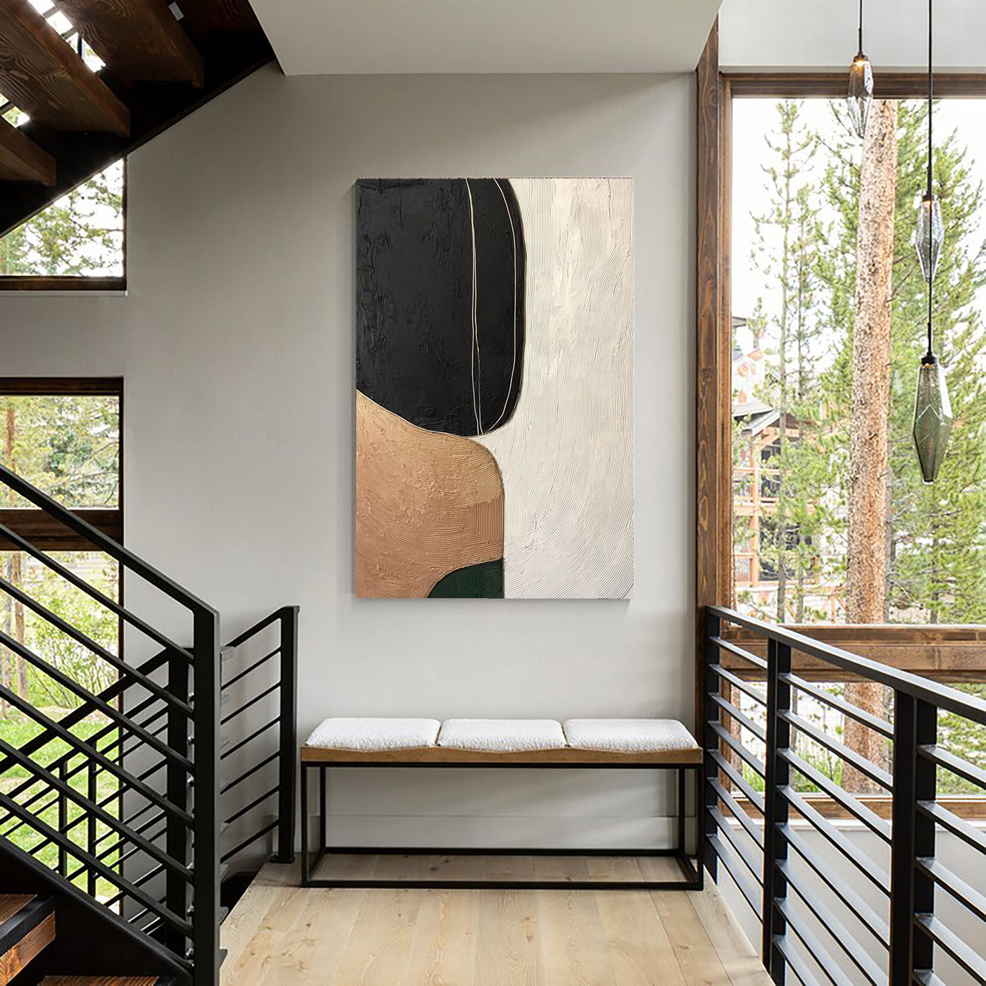 Textured Minimalist Serenity | Noir Ocre