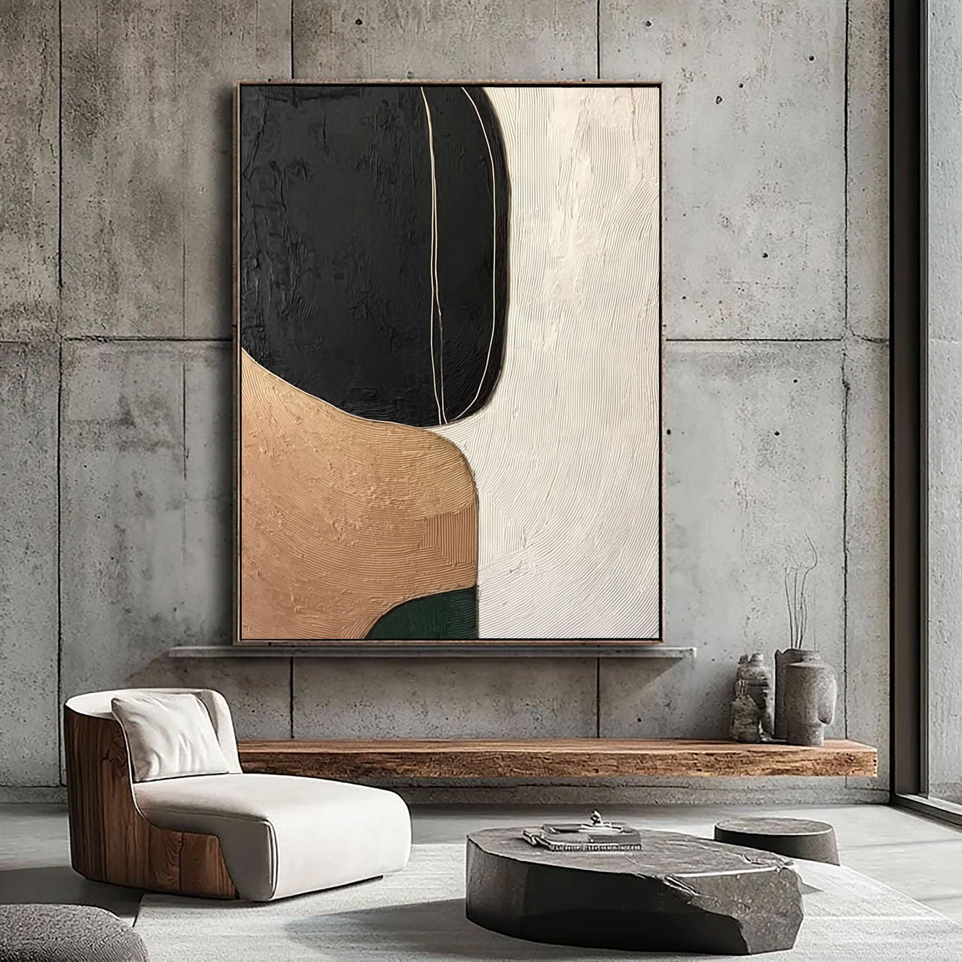 Textured Minimalist Serenity | Noir Ocre
