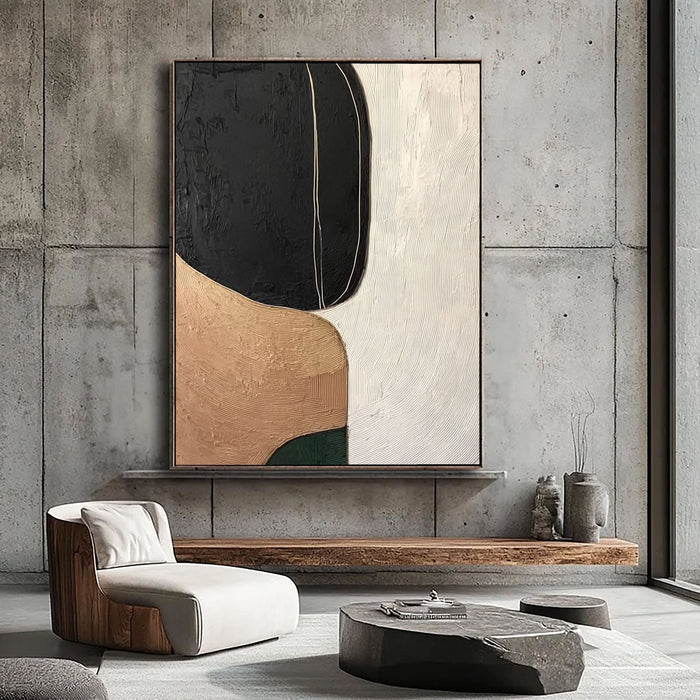 Textured Minimalist Serenity | Noir Ocre