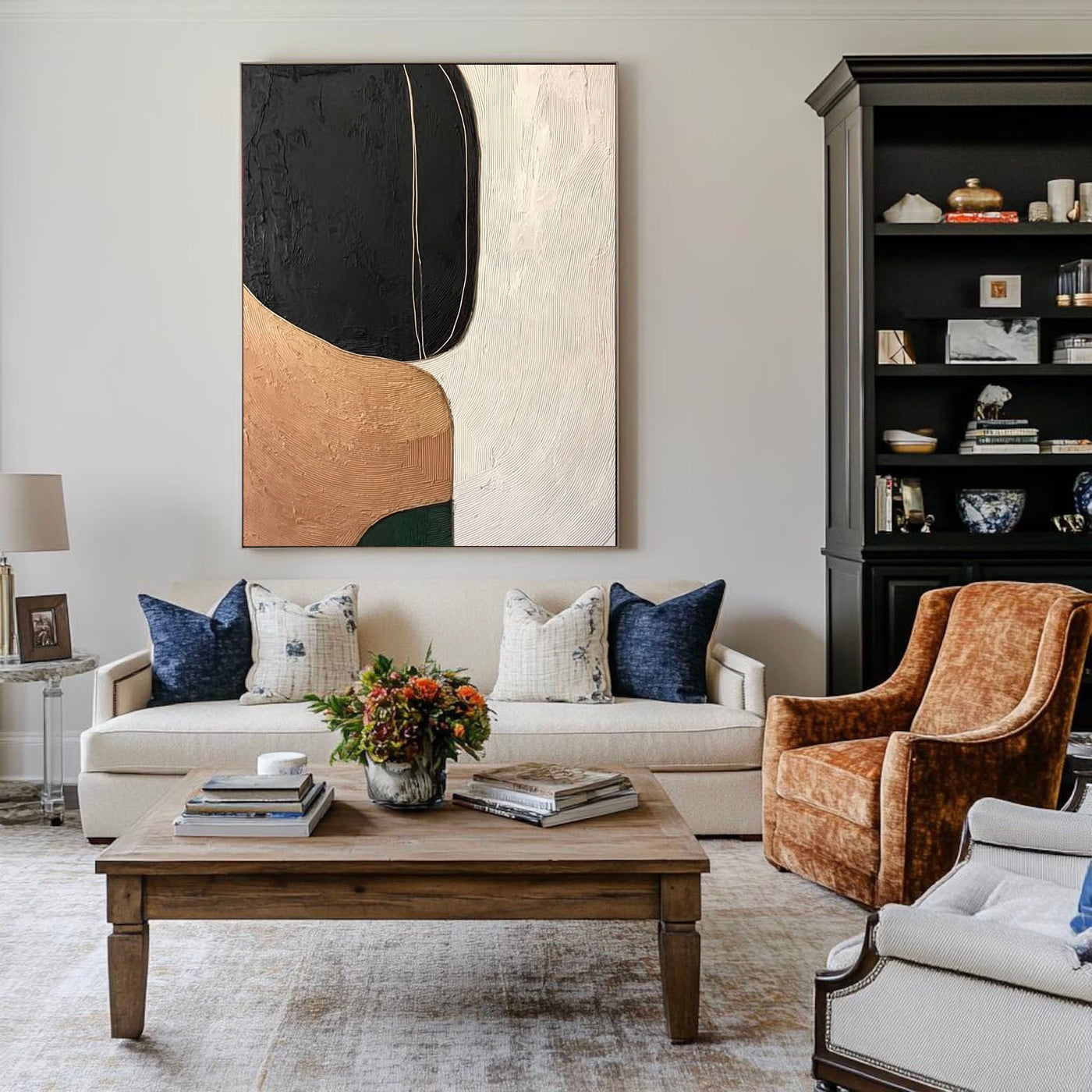 Textured Minimalist Serenity | Noir Ocre