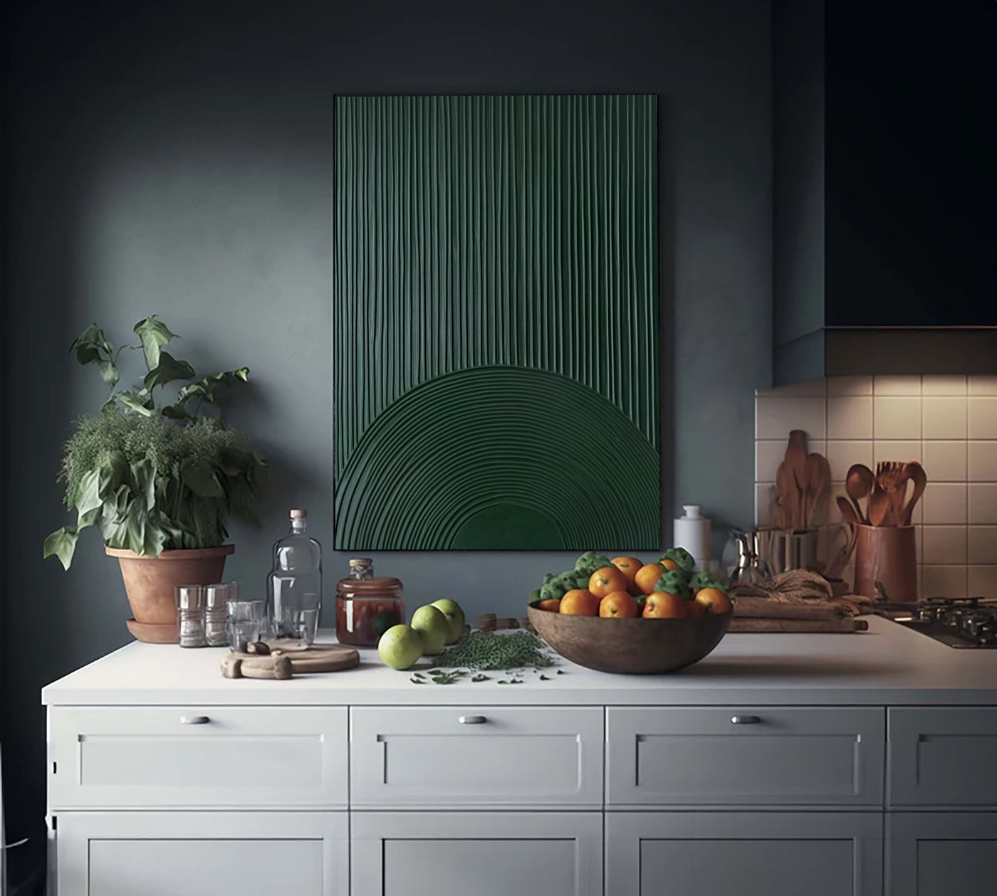 Rippled Emerald Depth | Green Arc
