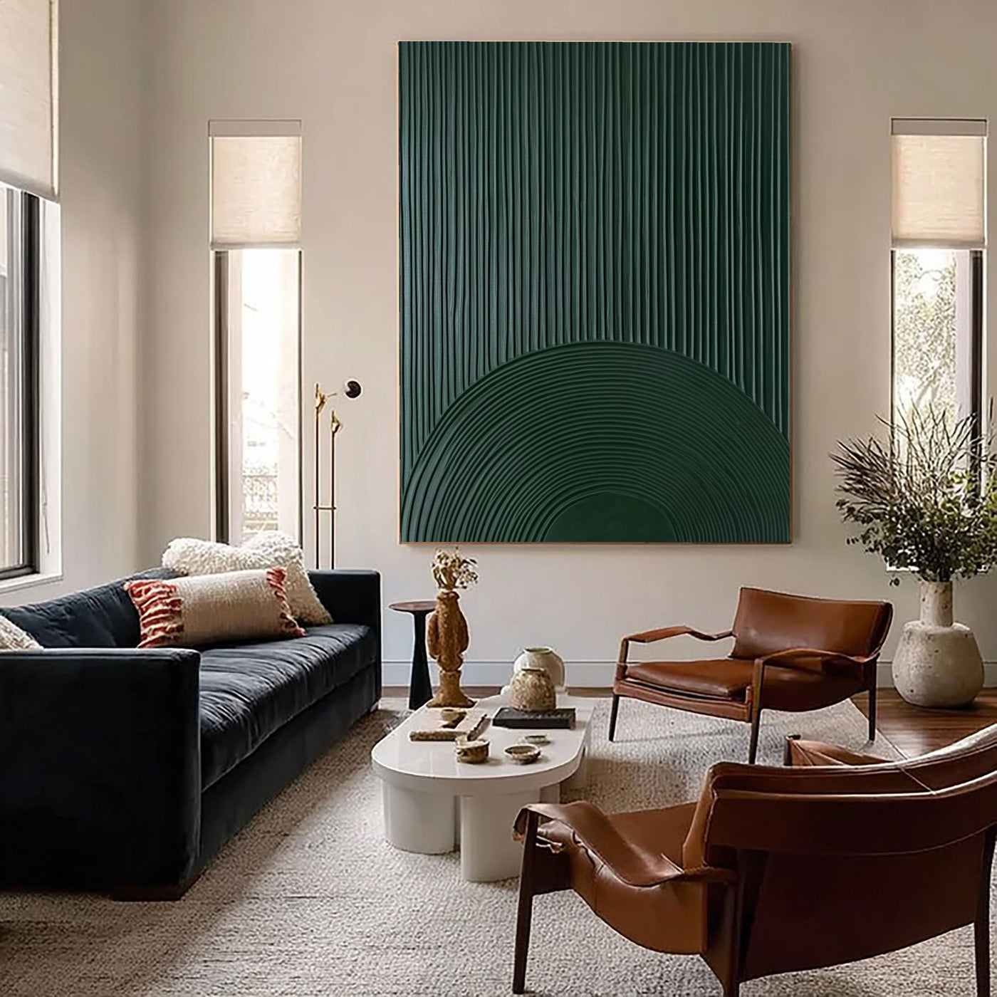 Rippled Emerald Depth | Green Arc