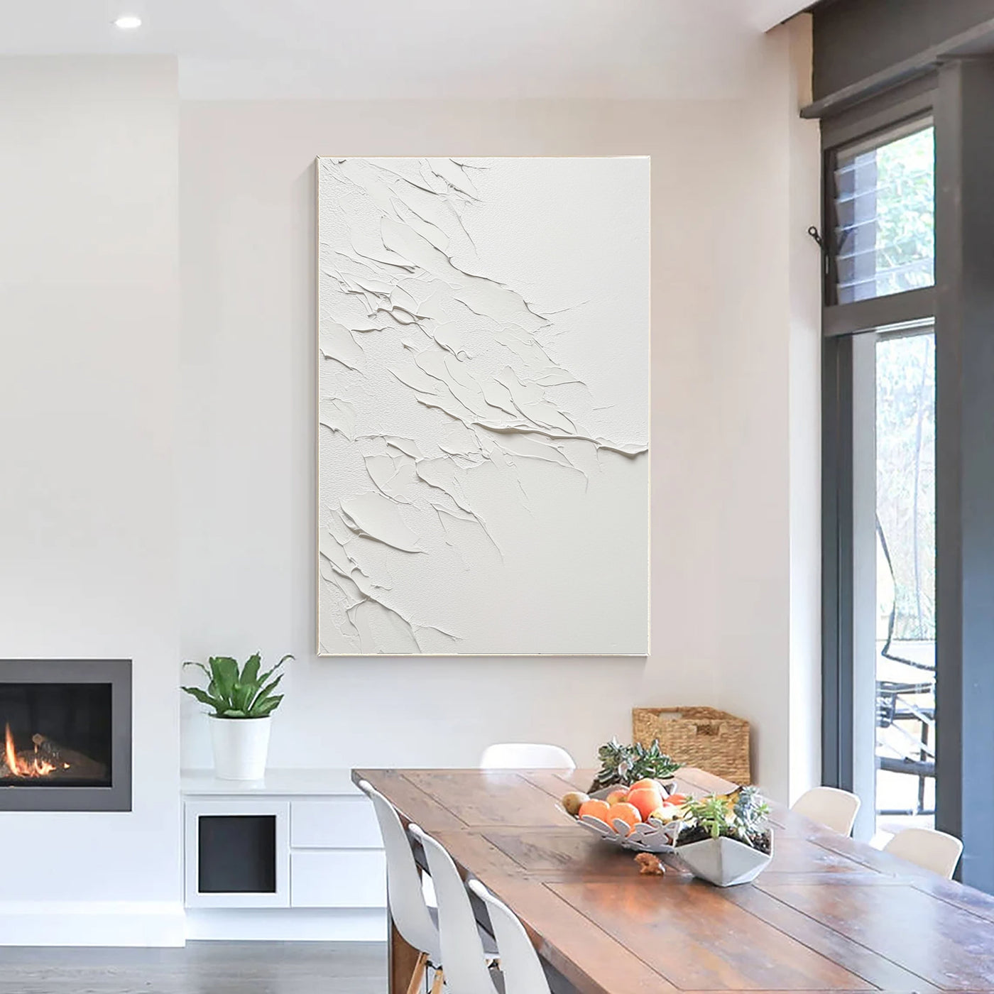 Rippled Ivory Texture | White Wave