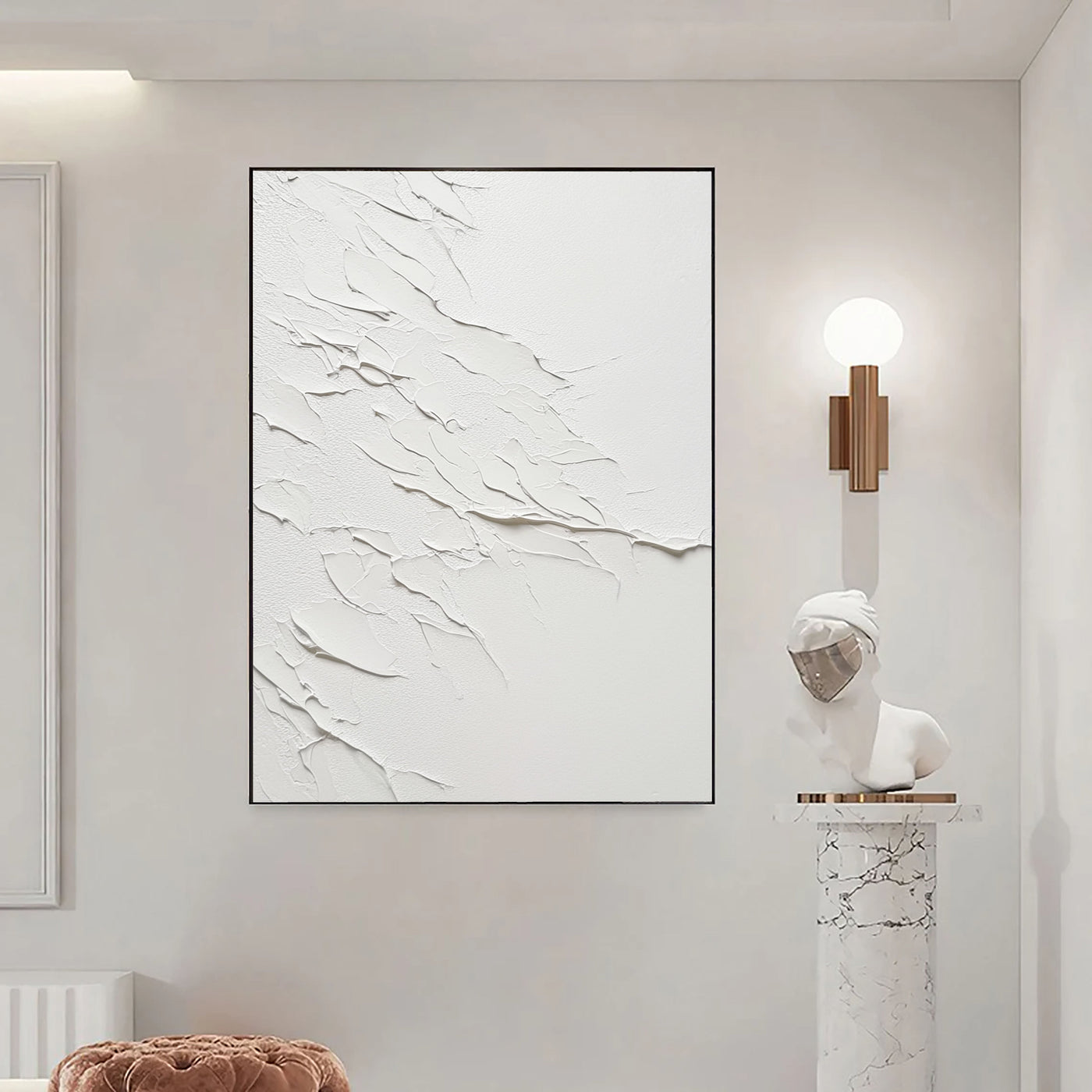 Rippled Ivory Texture | White Wave
