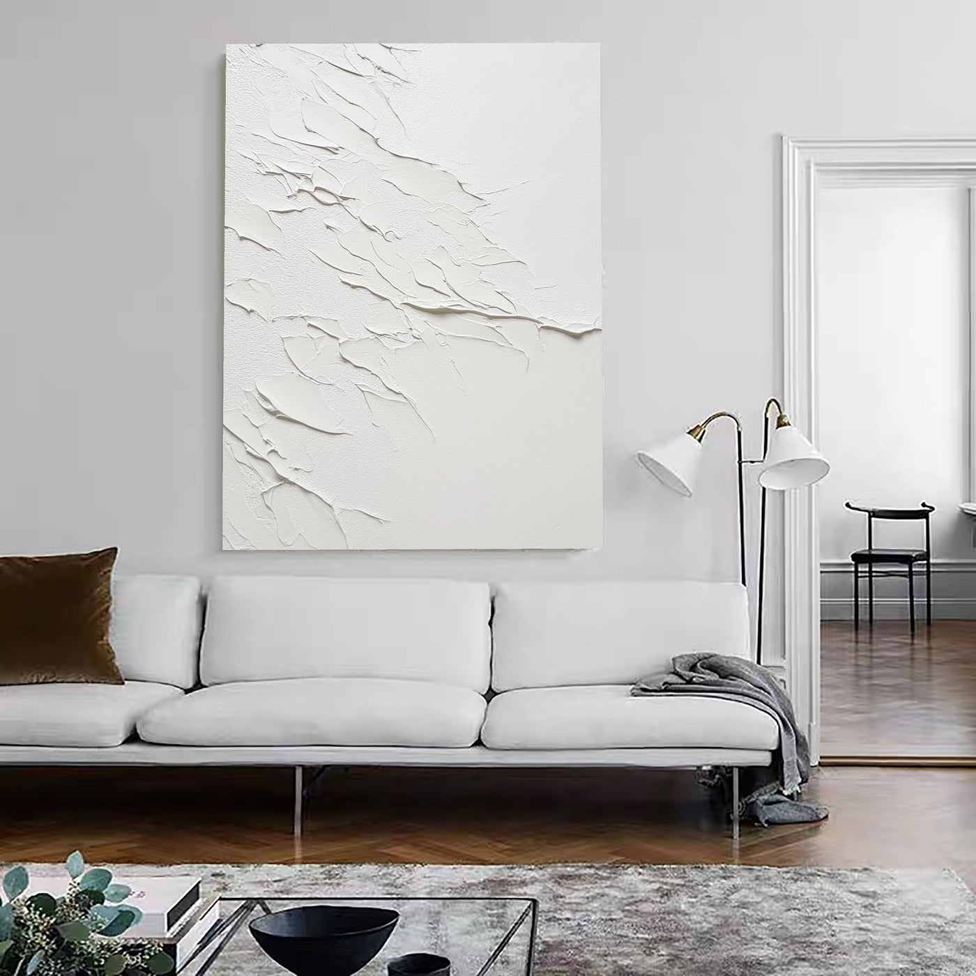 Rippled Ivory Texture | White Wave