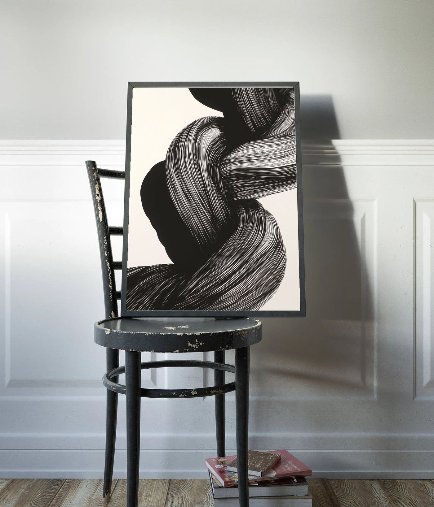 Textured Embrace Noir | Monochrome Flow