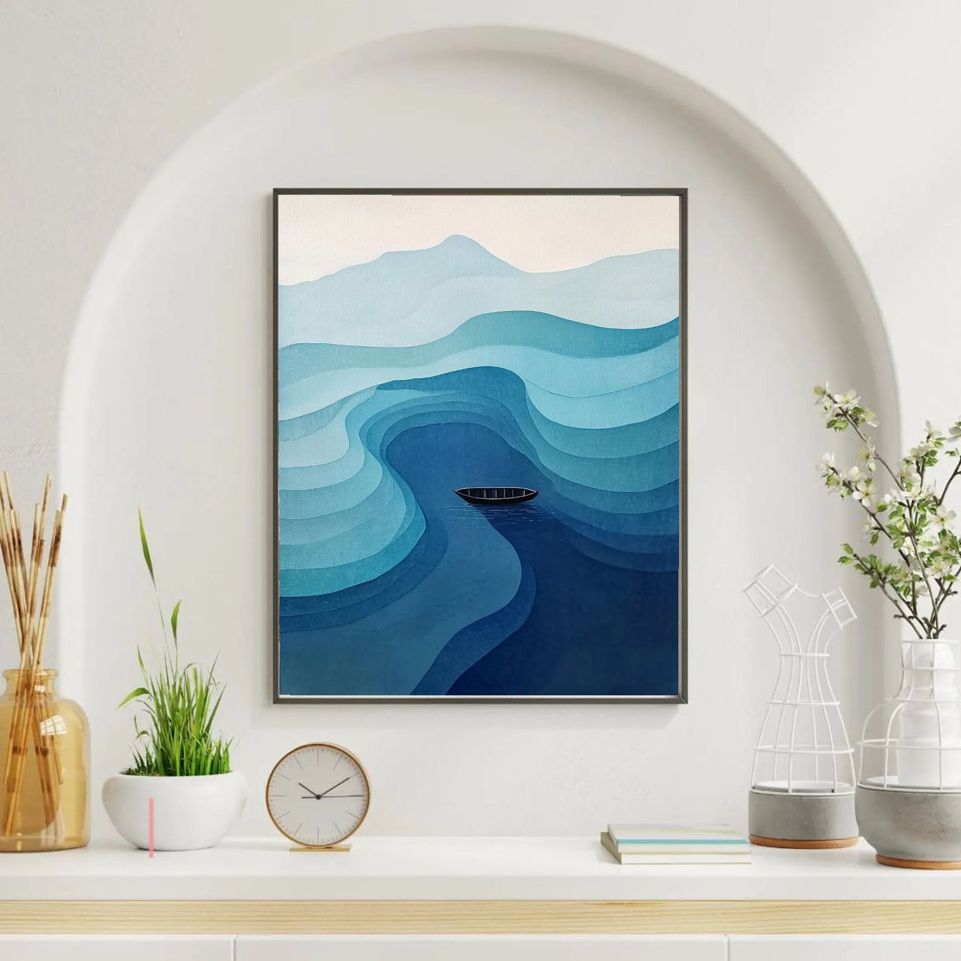 Textured Wave Journey | Indigo Calm