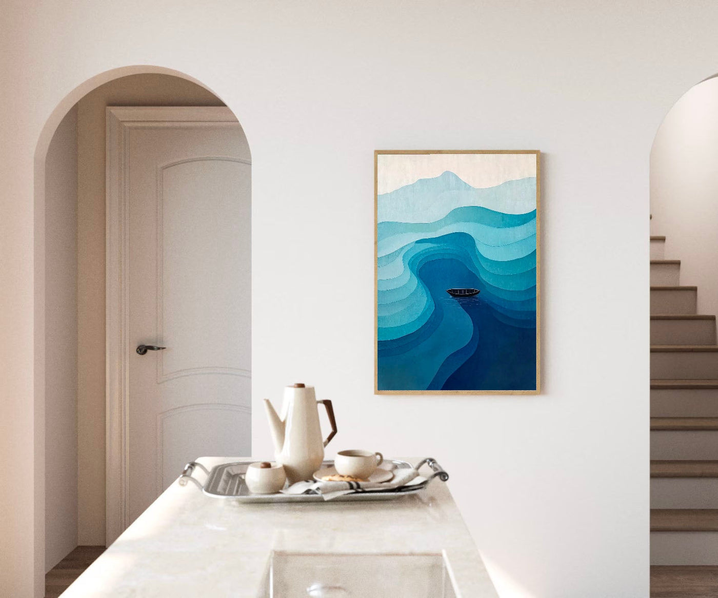 Textured Wave Journey | Indigo Calm