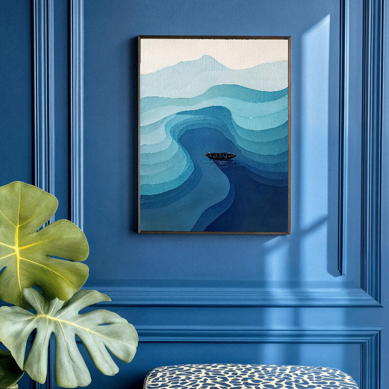 Textured Wave Journey | Indigo Calm
