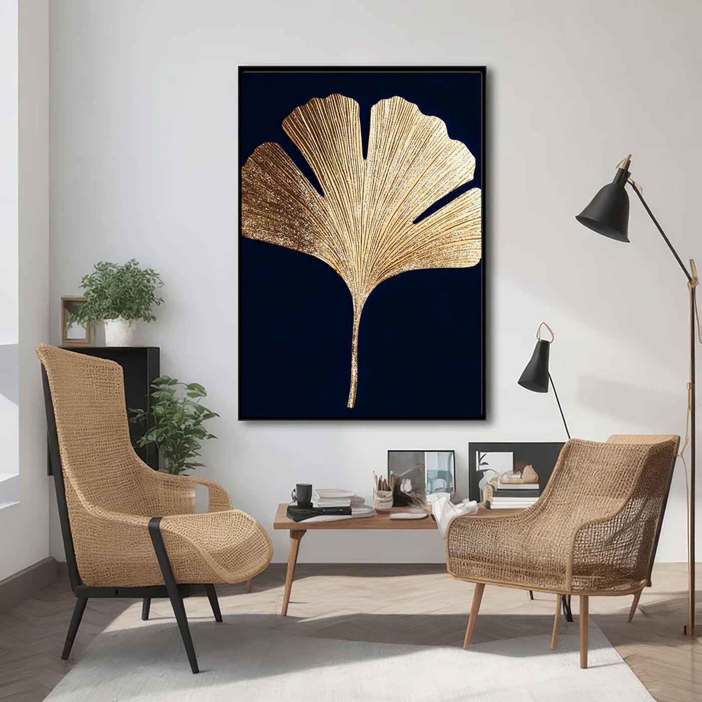 Textured Ginkgo Glow | Gold Leaf