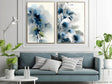 Abstract Watercolor Blooms | Indigo Blue