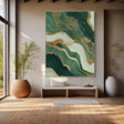 Textured Emerald Veins | Gold Streaks