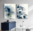 Abstract Watercolor Blooms | Indigo Blue